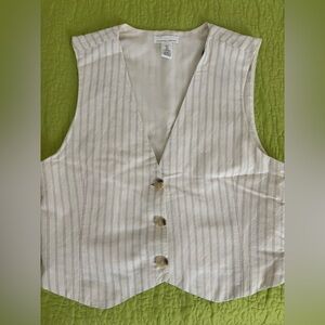 H&M Light Beige Linen Blend Vest Small